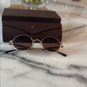 Gold and Brown Sunglasses with Case